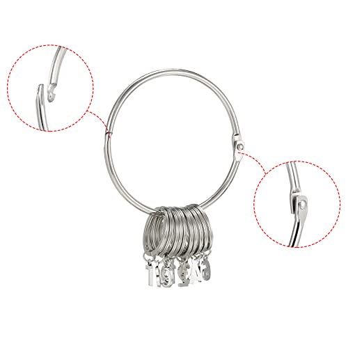 PATIKIL 3.2 Inch Dia Key Organizer Keychain, 1pcs Key Management Holder with 10 Digits Keys Rings for Office Silver - Image 4