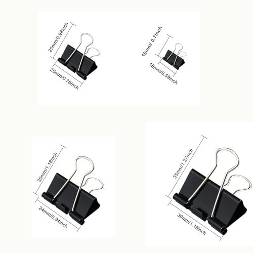125 Pcs Paper Binder Clips, 4 Assorted Sizes,Jumbo, Large, Medium, Small, Mini, File Metal Fold Documents Clamps for Teacher School Office and Business, Home Supplies image 8