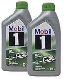 ACEA C2, C3 Mobil 100% Synthetisches Motoröl 1 ESP 0W-30, Packung mit 2 Litern