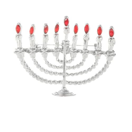 Stainless Steel Gold Plating Jewish Menorah Brooch for Mens Suit Shirt Lapel Pins, namorl, Stainless Steel, gem na