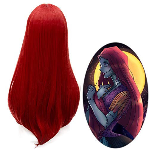 Colorfulpanda 32inch Long Red Wigs for Women Straight Synthetic Hair Wig Middle Part for Halloween Movie Costume Cosplay Anime Wig - Image 3