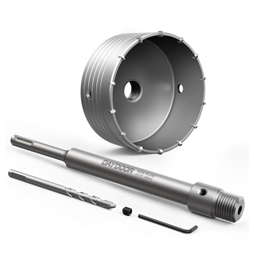 DAYDOOR 4-5/16" (110mm) Concrete Hole Saw with SDS Plus Shank Adapter, Tungsten Carbide Tipped Masonry Hole Saw, Heavy Duty Concrete Core Drill Bit for Brick, Cement Wall, and Stone