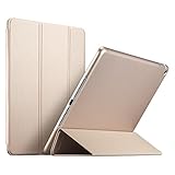 ESR iPad 9.7 2018/2017 Case, [Rubber Cover] Slim Fit Leather Smart Case with Rubberized Back Cover and Auto Wake & Sleep Function for Apple iPad 9.7 2017/2018 Released (Champagne Gold)