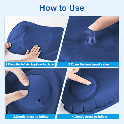 Image of TecoKart Inflatable Pillow for Travel - Soft & Ergonomic Air Pillow with Drawstring Pocket | Lightweight Travel Pillow for Sleeping | Great for Camping, Backpacking & Commuting