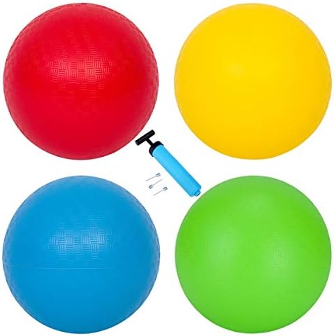 INPODAK Playground Balls for Kids, Rubber Ball Pack, Rainbow Dodge Ball Kickball Beach Toy for Boys Girls Indoors Outdoors
