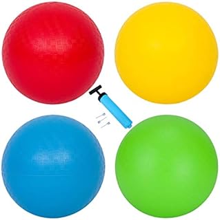 INPODAK Playground Balls for Kids, Rubber Ball Pack, Rainbow Dodge Ball Kickball Beach Toy for Boys Girls Indoors Outdoors