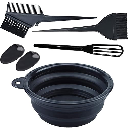 THINTON Juego de pinceles para teñir el cabello, 5 unidades, incluye cuenco de tinte para el cabello, cubierta para las orejas, 300 ml