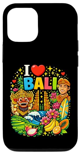 I Love Bali �C���h�l�V�A �o�P�[�V���� ���y�Y �X�}�z�P�[�X iPhone 12/12 Pro �p