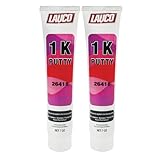 Lauco 1K Combination Body Filler Putty - Pack of 2 - Quick &amp; Easy Repairs for Multiple Surfaces, 7 oz Tube