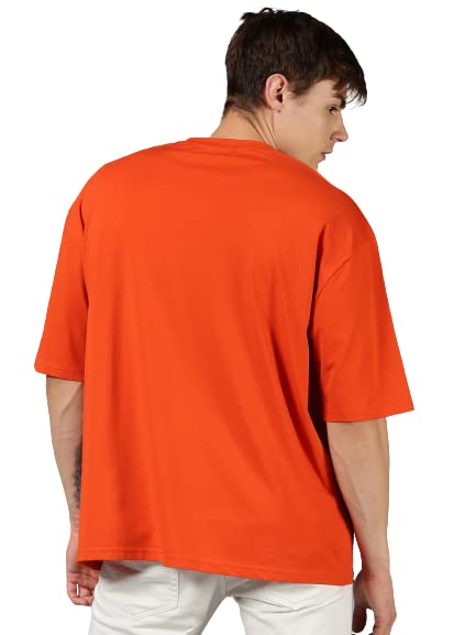Image of URGEAR Men's Cotton Printed Drop Shoulder - Hip Hop - Down Shoulder- Baggy Loose fit- Stylish Oversized t Shirts for Men