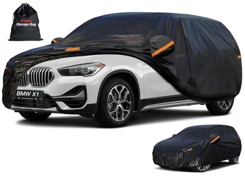 Image of Kayme 7 Layers SUV Car Cover Custom Fit for BMW X1 (2009-2025) Waterproof All Weather for Automobiles, Outdoor Full Cover Rain Sun UV Protection.