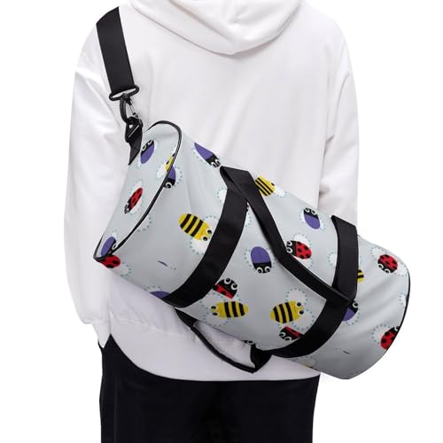 Sac de voyage imprimé abeille coccinelle format duffel 45cm - 6