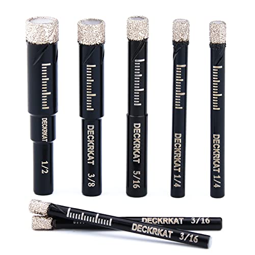 Deckrkat DECA-005 7 Piece Diamond Drill Bits Set, Core Drill Bits For Hard Materials - Tiles Ceramics Glass Stones thumb #5