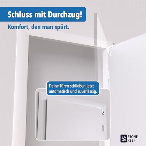 Türschließer für Zimmertüren [für Türen bis 16 mm Falzstärke] ohne Bohren montierbar, variabel einstellbare Schließkraft – für Links- u. Rechtsanschlagtüren – Türdämpfer