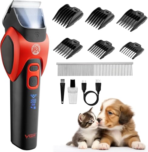 See full amazon price history chart for VGR V-208 Professional Pet Clipper for Dogs, Cats & All Animals, 2000mAh Battery, LED Display, Ceramic Blades, Powerful Motor, 6 Guide Combs, 180mins Runtime, Travel Lock (Red) VGR V-208 Professional Pet Clipper for Dogs, Cats & All Animals, 2000mAh Battery, LED Display, Ceramic Blades, Powerful Motor, 6 Guide Combs, 180mins Runtime, Travel Lock (Red) (B0D9Z2X4LJ) Amazon Price History, Amazon Price Tracker