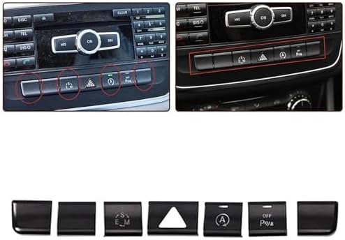 Car Air Conditioning Dash Button Sticker for Benz Classe B W246 2012 2013 2014 2015 2016 2017 2018 2019,Radio Dash Buttons Decal Replacement Stickers Auto Interior Accessories