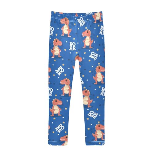 ZZKKO Girls Leggings Cute Dinosaur Cartoon Toddler Girls Clothes Leggings for Girls Toddler Girls Leggings 3-4T
