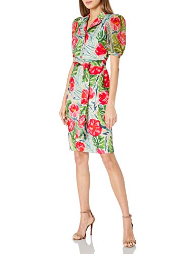 Badgley Mischka Women's Wrap Dress, Green Multi, 10