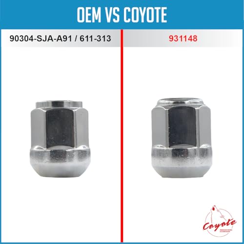 Image of Wheel Accessories Parts 20 Pcs M14x1.5 14x1.5 Thread OEM Factory Style Lug Nuts 1.38 inch Long Black 7 /8 inch 22mm Hex Fits Alloy Wheels 2009-17 Odyssey Pilot | 90304-SJA-A91 | 611-313