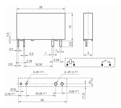 Relé HF41F 12-HT microrele de 12V y 6A de 4 pines para automatismos industriales 2
