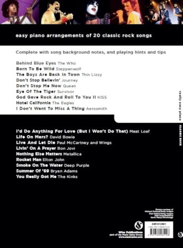 Really Easy Piano: Classic Rock | Recueil de partitions piano facile pour débutants avec paroles, accords, conseils de jeu et 18 titres iconiques du rock classique pour piano ou clavier – vue 2