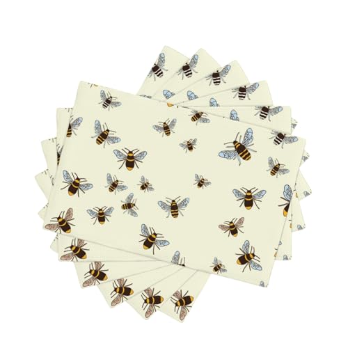 Set de table aspect lin Honey Bees lavable et doublé pour repas 45x30cm - 2