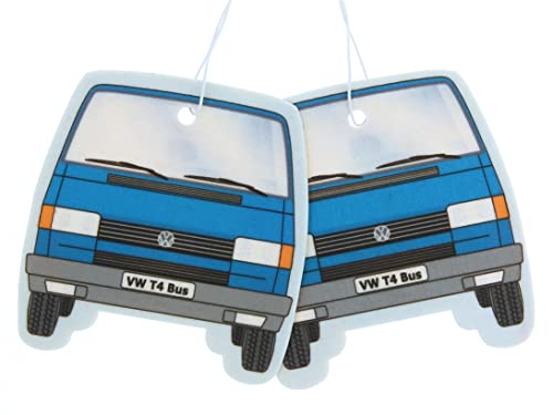 BRISA VW Collection - Volkswagen Air Freshener, Room Freshener, Deodorizer for Cars T4 Bus Campervan Motif (Fresh/Blue/Set of 2)