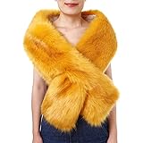 Dikoaina Women's Winter Fake Faux Fur Scarf Wrap Collar Shawl Shrug