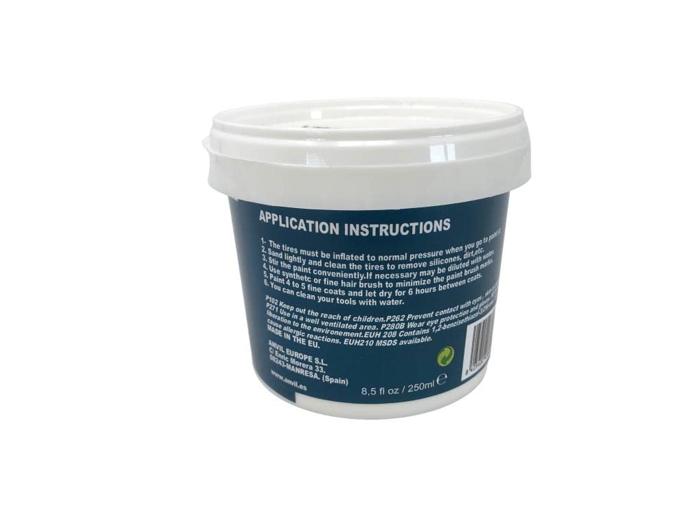 Highway Hawk - Vernice per pneumatici da moto, per 2 pneumatici, 250 ml, colore: bianco