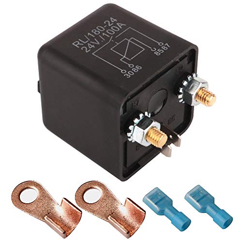 Gebildet 1Pieza Trabajo Pesado 24VDC 100A Relés para Coche Barco Camión Motor Automoción de Arranque, 4Pin SPST con 2Huella + 2Borne de Contacto
