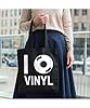 Hippowarehouse I love vinyl Tote Shopping Gym Beach Bag 42cm x38cm, 10 litres #1
