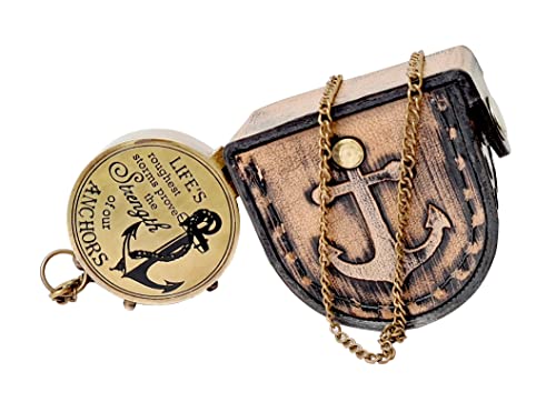 Brass Nautical - Brass Compass Engraved with Motivational & Inspirational Message, Gift for Son, Grandson, Daughter, Graudation Day Baptism, Confirmation Communion Godson (Life\'s Storms) - Thumbnail 6