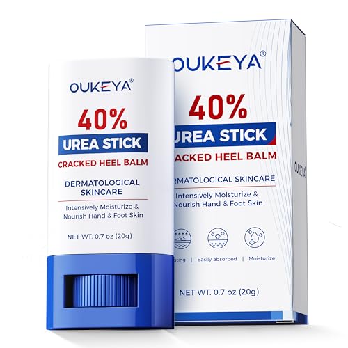 OUKEYA Stick Crema Urea 40% para Pies y Manos, Bálsamo para Talones, Crema Pies con Urea para Piel Seca y Agrietada, Codos y Talones, contra Callos y Durezas, Tamaño de Viaje, Aplicación Fácil, 20g