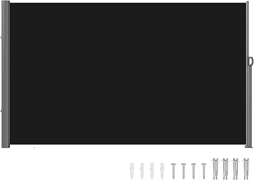 Miniatura 13 de VEVOR Toldo lateral retráctil, UV 50 63 x 118 pulgadas, pantalla de privacidad para exteriores, pantalla de privacidad para exteriores, 9.88 oz