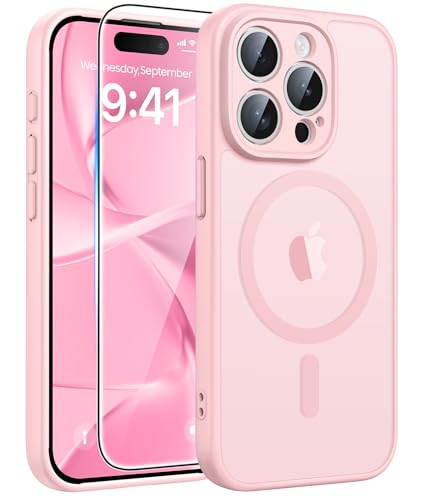 FNTCASE iPhone 15 Pro Max Magsafe Case Light Pink