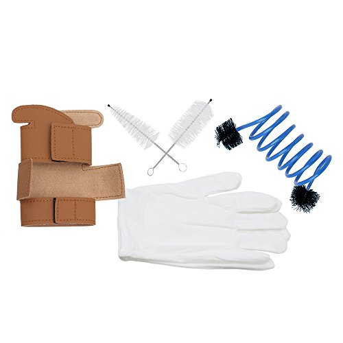 KKmoon 3 em 1 trompete acessório luvas de limpeza kit capa protetora caso couro sintético