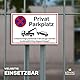 Großes Schild Privat Parkplatz | Alu 42 x 30 cm | Unberechtigt parkende Fahrzeuge werden kostenpflichtig abgeschleppt! weiß | stabiles Alu Schild mit UV-Schutz | Privat Parkplatzschild | Dreifke®