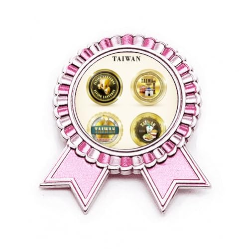 Badge de voyage Taiwan broche pin rose médaille à offrir en cadeau M