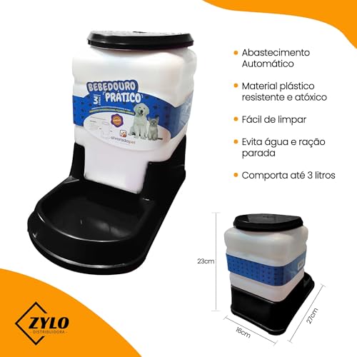 Kit Comedouro Bebedouro Automático Dispenser 3 Litros - Alvorada (Vermelho)