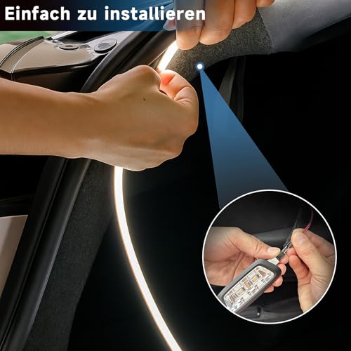 Kofferraum Lichtstreifen, 4m LED Kofferraum Streifen, Dynamic Flowing Car Trunk Light Strip, Kofferraumbeleuchtung Led, Automatischer Sensor Tail Box für Auto Kofferraum Dekoration(Mit Lauflichtefekt)