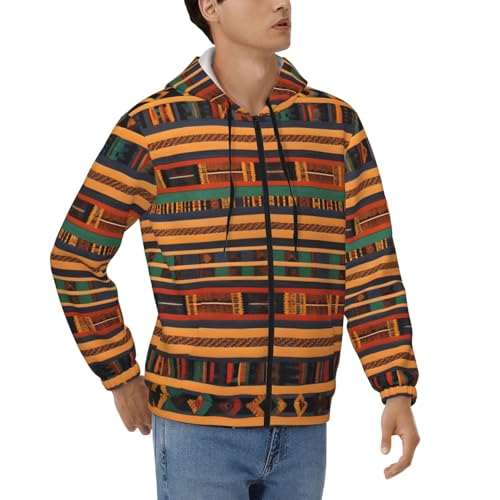 Sweat à capuche zippé pour homme avec cordon de serrage et manches longues style décontracté