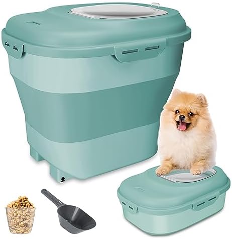 Dog Food Bin Dog Food Storage Container, Collapsible Food Storage