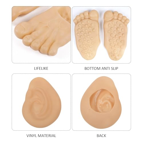 CHROMACRAFT 1 Paar Simulierte Riesenpantoffeln Und 1 Paar Simulierte Ohren, Rollenspiel-Requisiten, Kreative Und Lustige Hausschuhe, Partykostümzubehör