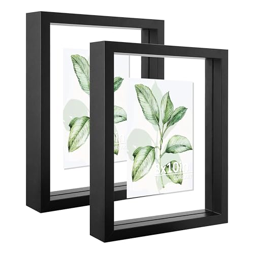 CORE ART 8x10 Floating Picture Frame 2 Pack Black