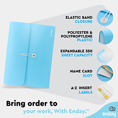 Accordian File Organizer, 13 Pocket Expanding File & Cover Folder With Labels, Plastic Portable Desktop Supplies Letter A4 Paper In Blue And Purple (2 Pack) – By Enday #TOP2