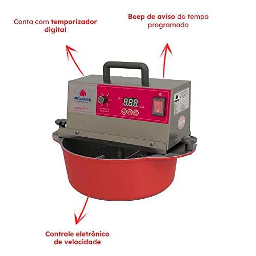 Misturador Panela Mexedor Doces e Brigadeiro 5 Litros Gás Prmog05 Bivolt Vermelho - Progás