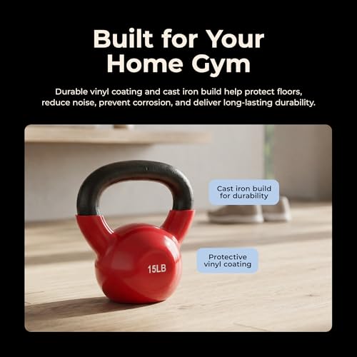 Image of Sunny Health & Fitness Vinyl Coated Kettlebell for Strength Weight Training & Swinging Exercise - In 5, 10, 15, 20, 25 Pound