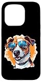 custodia per iphone 15 pro jack russell terrier - animale di razza con occhiali da sole