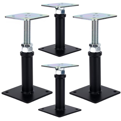 Image of 4 Pack Adjustable Floor Jack Post, 6''-9'' Height Range, House Floor Jacks Post Pole for Leveling, Mini Screw Jack, 6000 lb Capacity