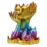 Poranlem Melted Woman Goddess Head Planter Indoor Medusa Face Flower Pot with Drainage and Tray Unique Succulent Pot Gift for Home Decor Dopamine Artistic Room (Rainbow)
